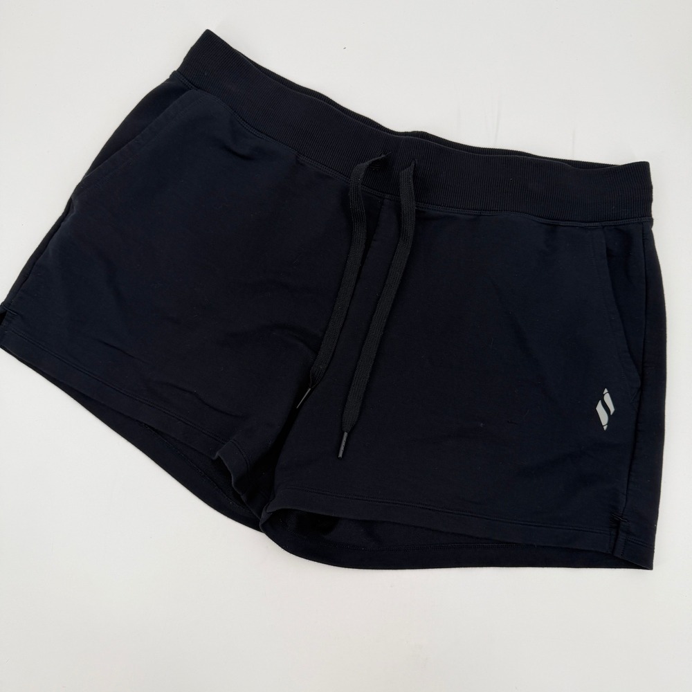 Skechers XL Black Active Knit Drawstring Shorts Pockets Athleisure Basic Soft